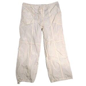 Wild Fable High Rise Wide Leg Ivory Parachute Nylon Pants sz XXL Grunge Y2K